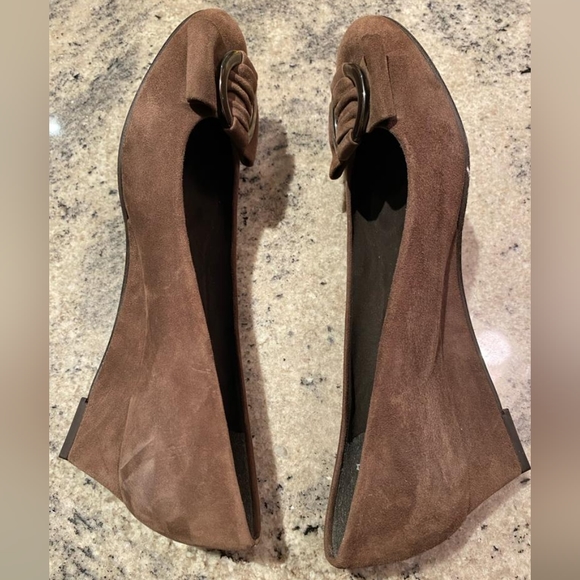 Stuart Weitzman Brown Suede Wedges - Picture 2 of 4